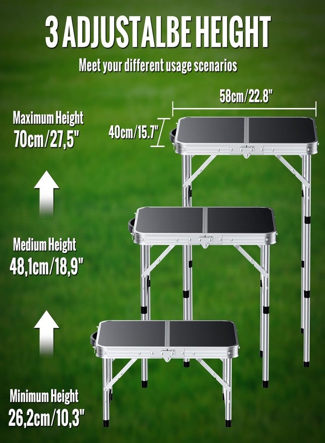 GARLLEN Folding Table, Adjustable Height Camping Table, Lightweight Portable Aluminum Picnic Table (22.8" L x 15.7" W (3 Height)) for Outdoor BBQ Dining Cooking - Image 4
