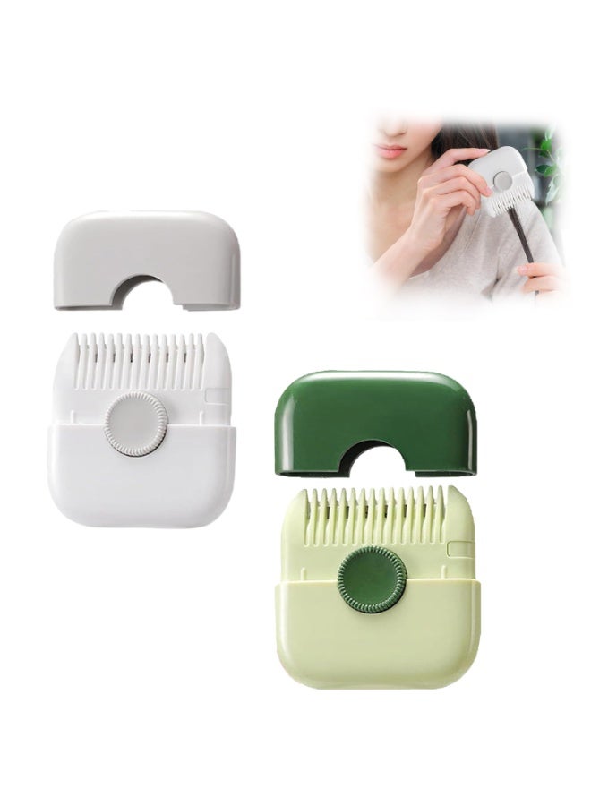 CMGTYYD 2 in 1 Hair Trimmer, Mini Portable Cute Haircutting Comb, Removable Dustproof Knob Adjustable Stainless Steel Blade Haircutting Tool for Trimming and Styling Thinning Hair (Pack of 2) - Image 1