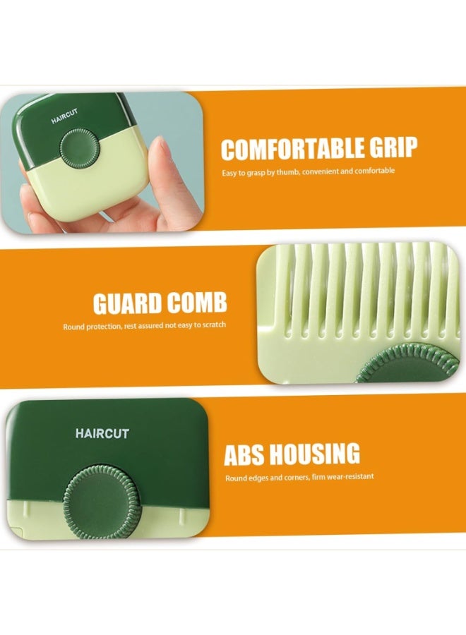 CMGTYYD 2 in 1 Hair Trimmer, Mini Portable Cute Haircutting Comb, Removable Dustproof Knob Adjustable Stainless Steel Blade Haircutting Tool for Trimming and Styling Thinning Hair (Pack of 2) - Image 4