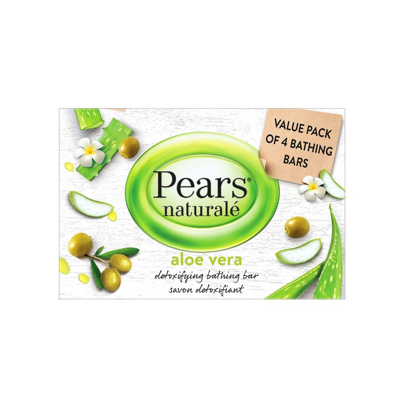 Pears Natural Aloe Vera Bar Soap 4 x 125 g - Image 1