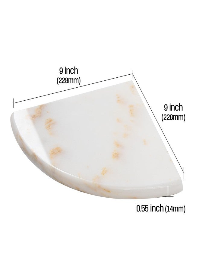 Adolif 2 Pcs Gold Marble Corner Shower Shelf, 9 Inch Wall Mounted Marble Corner Shelves for Shower Bathroom Kitchen, Polished - Image 4
