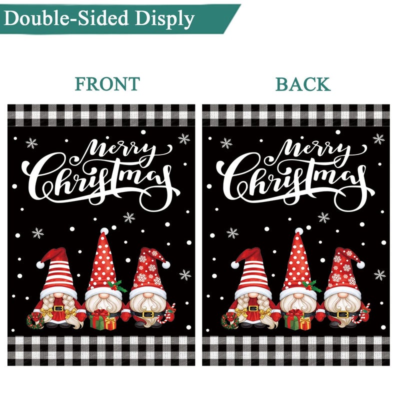 Pating Set of 10 Gnome Seasonal Garden Flags,Double Sided 12 x 18 Inch Yard Flags,small garden flags for outside, Christmas Spring Seasonal Flags for Outdoor,Holiday Garden Flags for All Seasons - Image 4