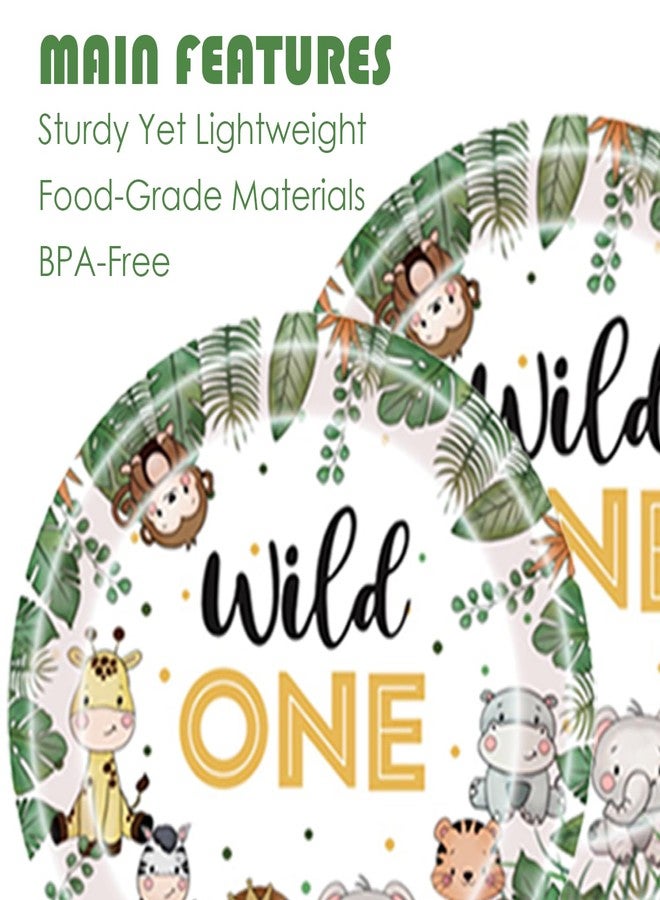 GalaHub Wild One Birthday Decorations 202 Pcs for 25 Guests, Jungle Safari Theme Party Supplies with Animal Plates Napkins Cutlery Tablecloth Banner, Baby Shower or Boys 1st Birthday Party - Image 5