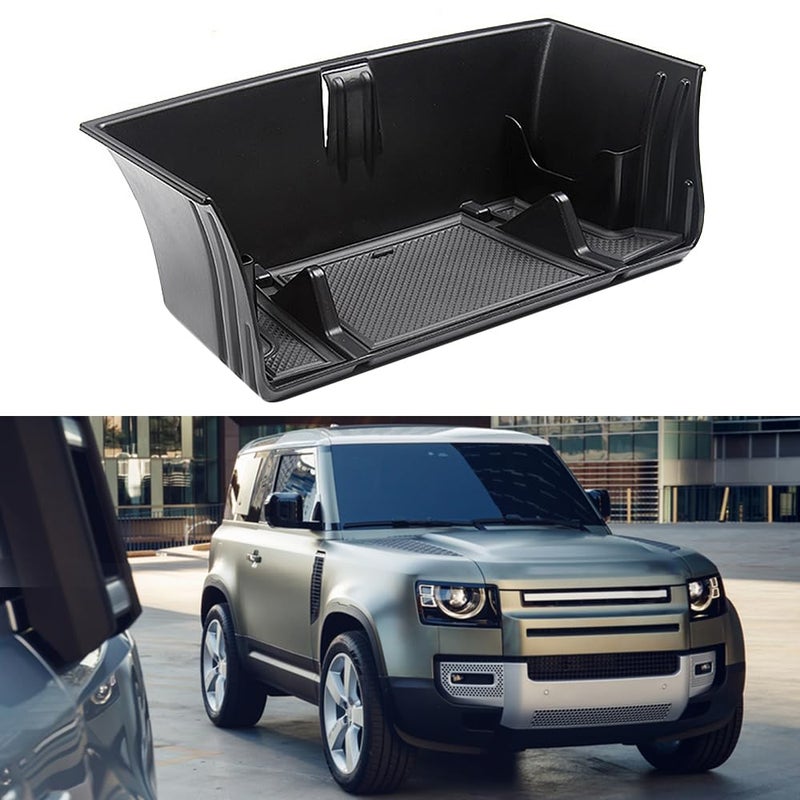 Lotcesfun Compatible with Land Rover Defender Accessories 2020-2023 Center Console Organizer Tray for Defender 90 110 130 Interior Storage Box with Glasses Shelf/Phone Stand(Gear Shift Organizer)