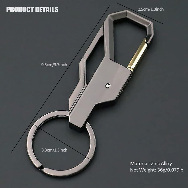 TechPro Stainless Steel Keychain Heavy Duty Car Keychain for Men and Women | Proud Horse Black Hook - Image 5