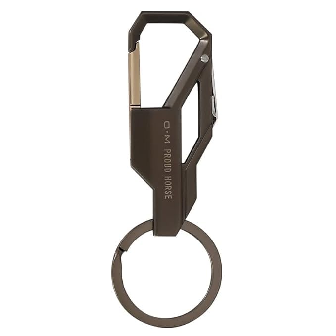 TechPro Stainless Steel Keychain Heavy Duty Car Keychain for Men and Women | Proud Horse Black Hook - Image 2
