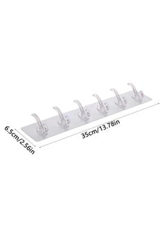 Bukela 2 pcs Sticky Punch-Free Wall Hooks Transparent Row Hook Adhesive Row Hooks Paste Hook Waterproof Adhesive Row Hooks Punch-Free Hook.  - Image 2