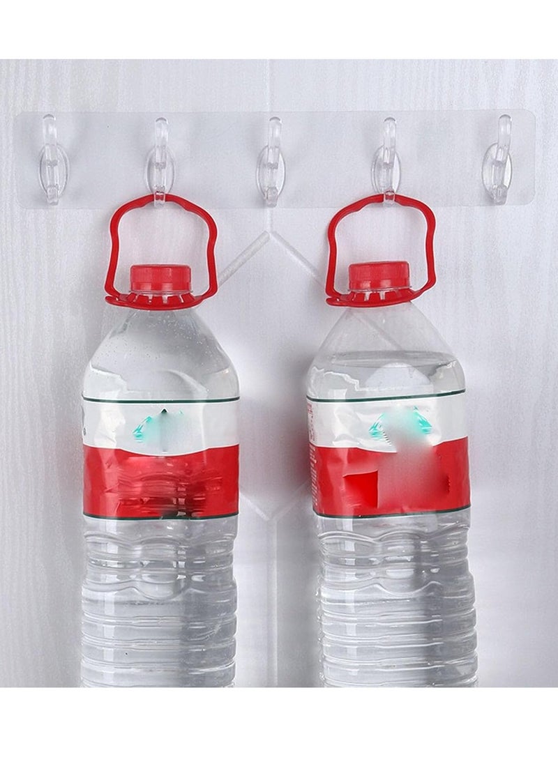 Bukela - 2 pcs Sticky Punch-Free Wall Hooks Transparent Row Hook Adhesive Row Hooks Paste Hook Waterproof Adhesive Row Hooks Punch-Free Hook. - Image 1