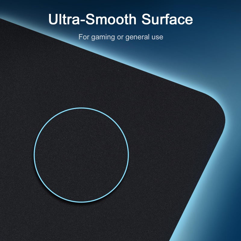 Senetem 4-Pack Mouse Pad, Ultra-Smooth Gaming Mousepad, Non-Slip Rubber Base, Washable Surface Fits Wired & Wireless Mouse â€“ Perfect for Desk, Laptop, PC & Office, Small Portable, 11x8.6 in, Black - Image 3
