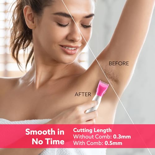 AGARO Rechargeable 3-in-1 Multi Trimmer For Women, Multipurpose Hair Remover for Women, Face, Leg, Eyebrow, Underarms, Bikini Trimmer, 90 minutes Runtime, White - Image 3