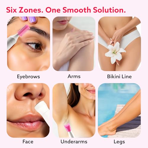 AGARO Rechargeable 3-in-1 Multi Trimmer For Women, Multipurpose Hair Remover for Women, Face, Leg, Eyebrow, Underarms, Bikini Trimmer, 90 minutes Runtime, White - Image 2