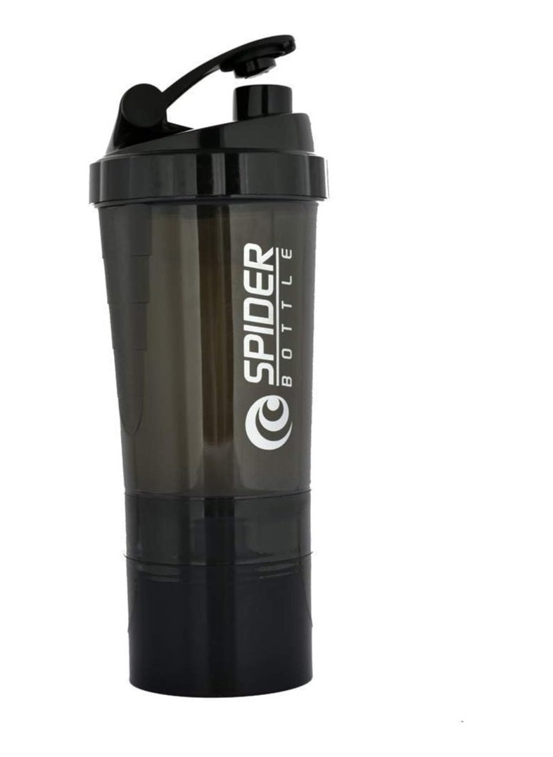 Generic - Spider Shaker Bottle Black 500ml for Gym, School and Car - Image 1