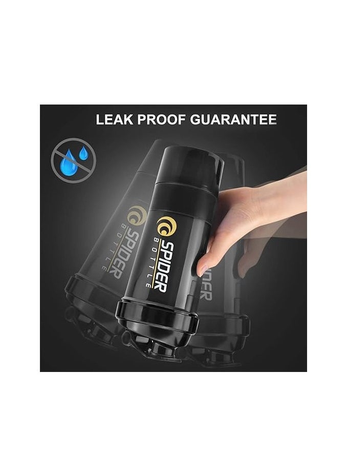 Generic - Spider Shaker Bottle Black 500ml for Gym, School and Car - Image 1