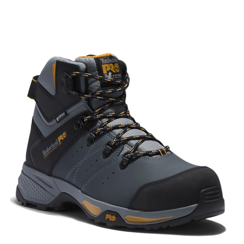Timberland PRO Mens Switchback Composite Safety Toe Waterproof Industrial Hiking Work Boot GreyYellow 115M