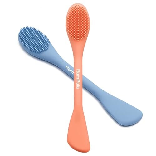 RamPula Silicone Face Mask Brush, Face Scrubber for Gentle Exfoliating & Hairless Moisturizers Applicator Tools for Apply Mud, Clay, Charcoal Mixed Mask, Cream, Lotion - Image 1