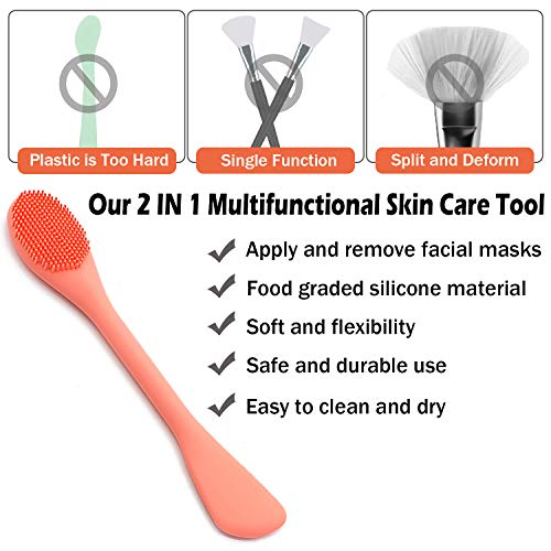 RamPula Silicone Face Mask Brush, Face Scrubber for Gentle Exfoliating & Hairless Moisturizers Applicator Tools for Apply Mud, Clay, Charcoal Mixed Mask, Cream, Lotion - Image 3
