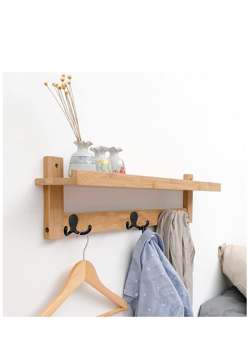 10 قطع خطافات معطف مزدوجة، خطافات منشفة سوداء مثبّتة على الحائط مع 20 براغي، خطافات معدنية ل المعاطف، المناشف، القبعات، المفاتيح، الحقائب (أسود) - Image 4