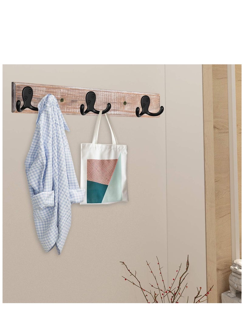 10 قطع خطافات معطف مزدوجة، خطافات منشفة سوداء مثبّتة على الحائط مع 20 براغي، خطافات معدنية ل المعاطف، المناشف، القبعات، المفاتيح، الحقائب (أسود) - Image 5