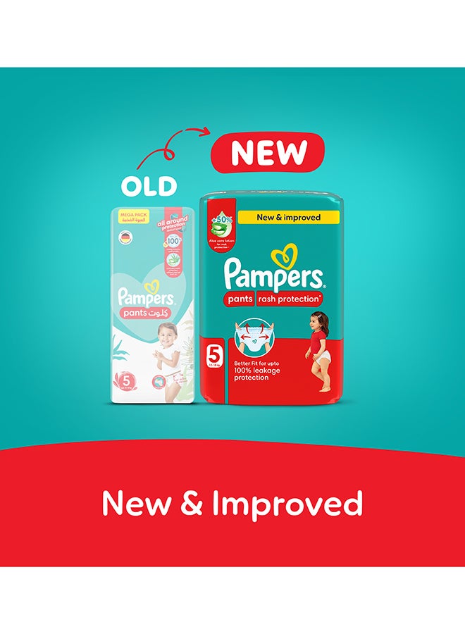 Pampers Rash Protection Pants Diapers, Size 5, 12-18kg, +50% Aloe Vera Lotion, 360° Leak-Free Fit for up to 100% Leakage Protection, Giga Box, 210 Count - Image 2