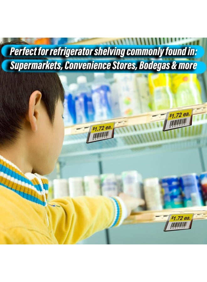 Store Fixtures Direct 2.25" L x 1.25" H Plastic Cooler/Refrigerator UPC Label Holder Clip Organizer for Double Wire Fridge Shelf - 50 Pack - Image 3