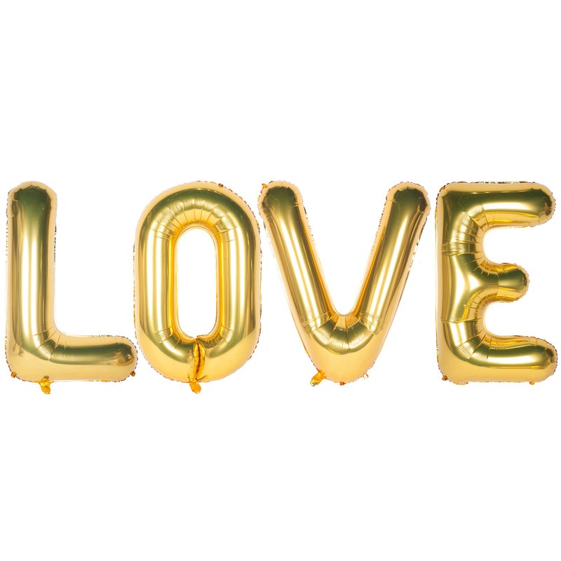 Letter Balloons 40 Inch Giant Jumbo Helium Foil Mylar for Party Decorations Gold LOVE