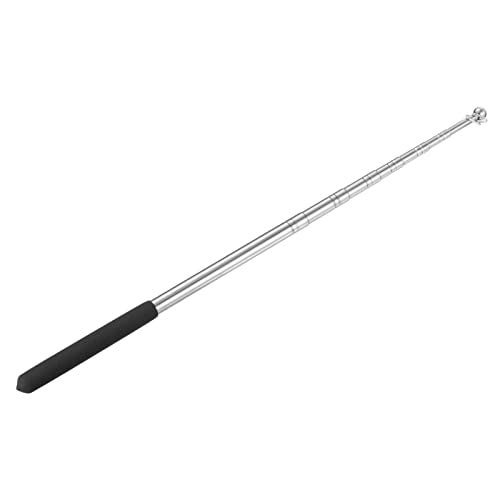 PATIKIL 5 Feet Telescopic Handheld Flagpole, Stainless Steel Extendable Retractable Baton Portable Guide Flag Pole for Tour Guides Teacher Pointer, Black - Image 1