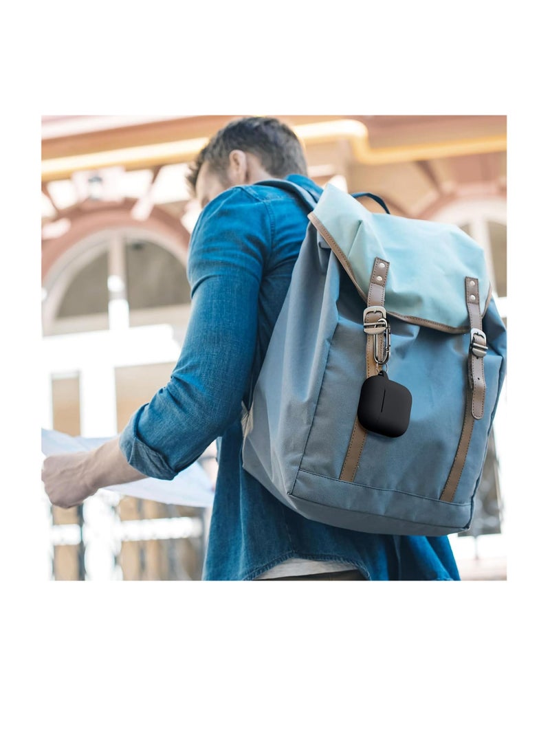 Compatible with AirPods 4 Case(2024), Soft Silicone Full Protective Case Cover for Apple AirPods 4 Case with Keychain, Compatible with AirPods 4th Generation Case for Women Men (Black) - Image 5