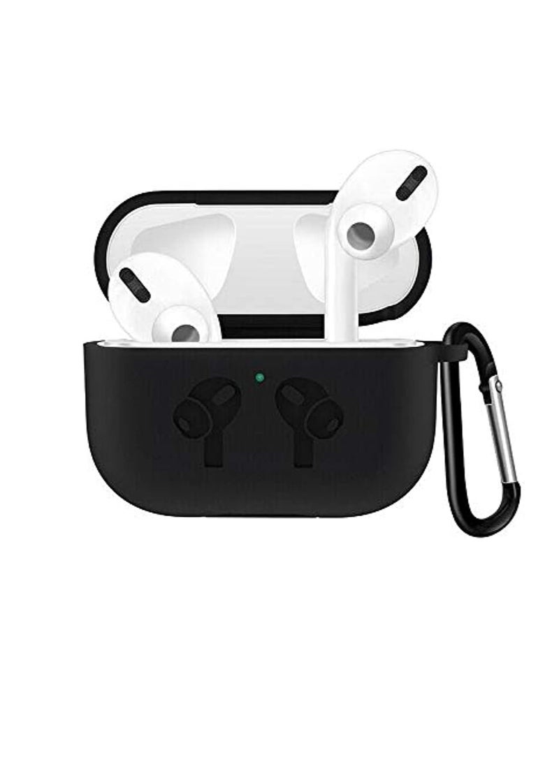 Compatible with AirPods 4 Case(2024), Soft Silicone Full Protective Case Cover for Apple AirPods 4 Case with Keychain, Compatible with AirPods 4th Generation Case for Women Men (Black) - Image 1