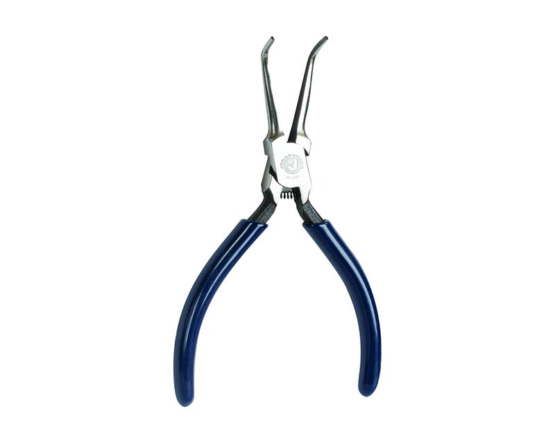Jonard Tools Jonard JIC-3385 Curved Needle Nose Plier with Dark Blue Plastic Handle, 5-1/2" Length - Image 2