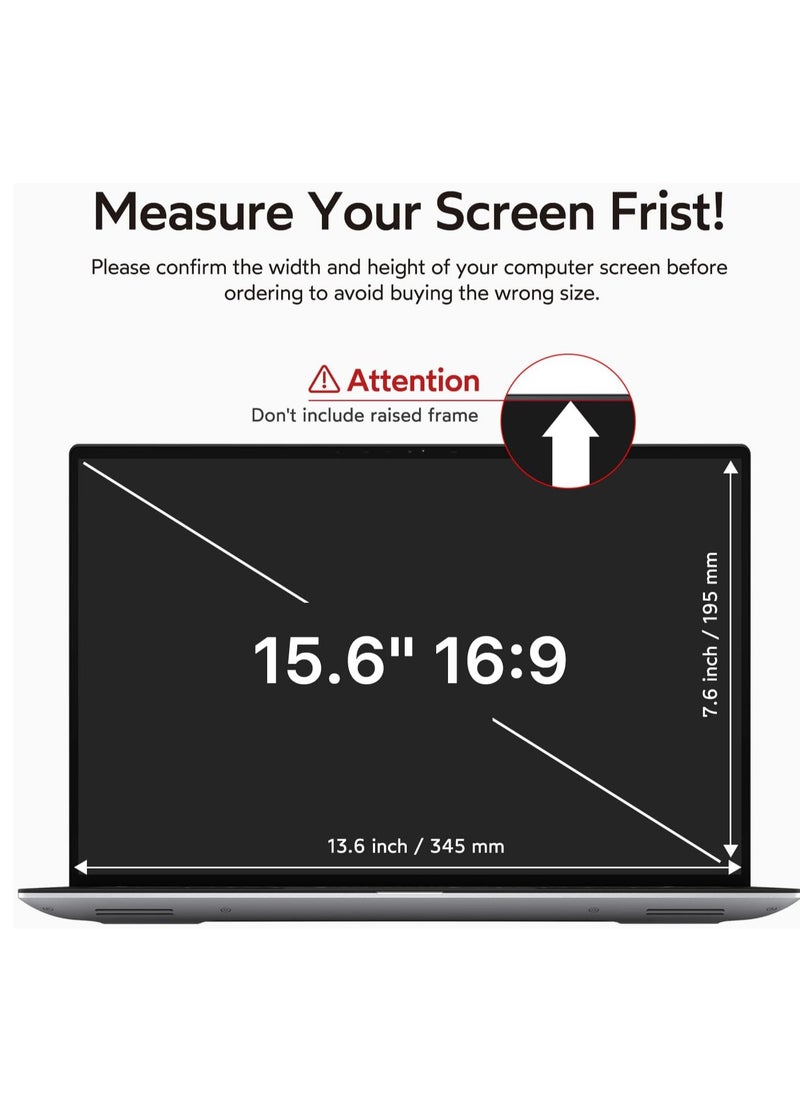 Generic - 15.6 Inch Laptop Privacy Screen Filter for 16:9 Widescreen Display - Computer Monitor Privacy and Anti-Glare Protector Compatible with HP/ Dell/ Acer/ Samsung/Asus/ Lenovo/Toshiba - Image 1