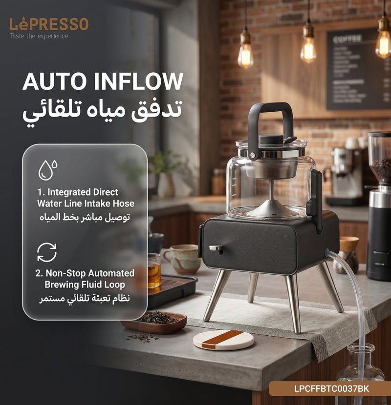 ليبرسو ماكينة تحضير الشاي الذكية من برويفاي / سعة 1000 مل وقوة 1000 واط / تقنية تسخين نافورة الشاي / إمكانية ضبط درجة الحرارة والمؤقت حسب الطلب / هيكل من التيتانيوم الفاخر / وظيفة الحفاظ على الدفء - أسود - Image 5