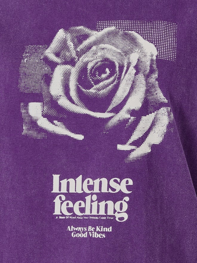 Styli Acid Washed Graphic Print Short Sleeve Oversized T-Shirt - Image 4