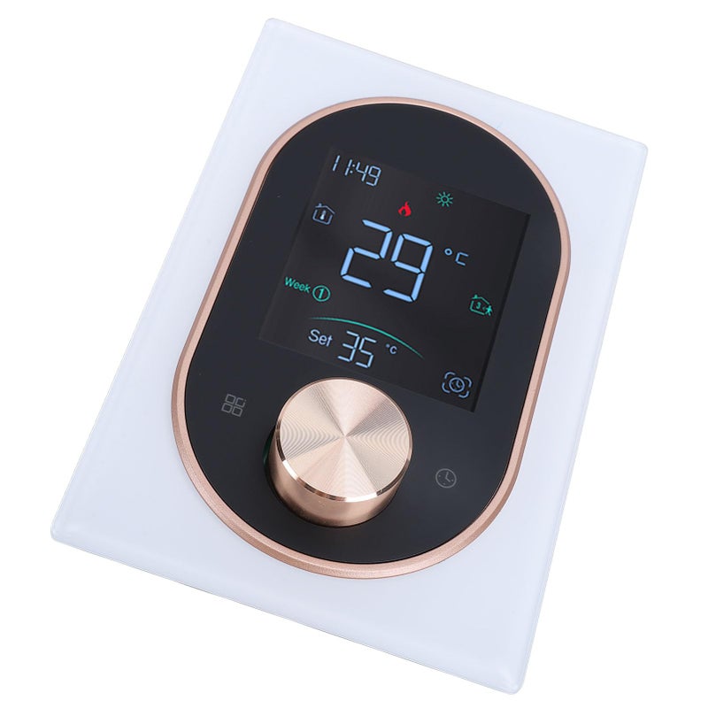 Smart Touchscreen Thermostat With Programming Knob Temperature Controller White - Image 4