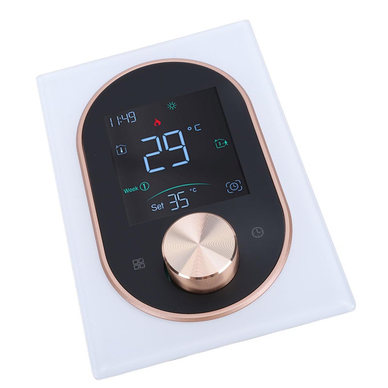 Smart Touchscreen Thermostat With Programming Knob Temperature Controller White - Image 5