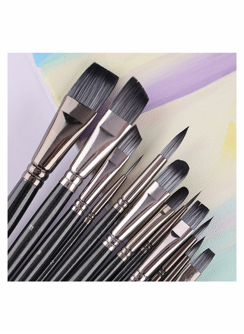 SYOSI - Artist Paint Brush Set of 12 for Watercolor Acrylic Gouache Oil and Tempera Painting Fine Arts Painting Brush Painting Tools with Black Nylon Wool - Image 1