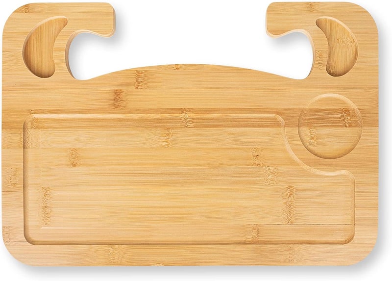 lebogner Steering Wheel Tray, Car Tray for Eating, Hook On Steering Wheel Desk for Food, Laptop and Car Accessories, Car Road Trip Must Haves Gadgets Car Table (Bamboo Wood) - Image 5