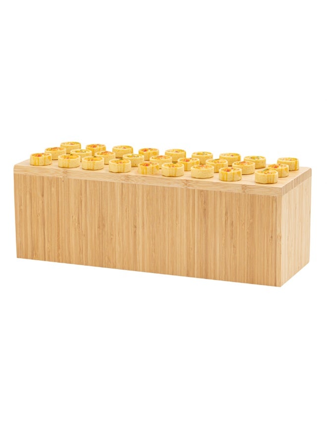 Restaurantware 20.5 x 7 x 7 Inch Display Riser, 1 Rectangle Wood Bakery Display - Medium Riser, For Retail, Catering, or Buffets, Bamboo Food Display Riser, Showcase Cupcakes, Candy  - Image 2