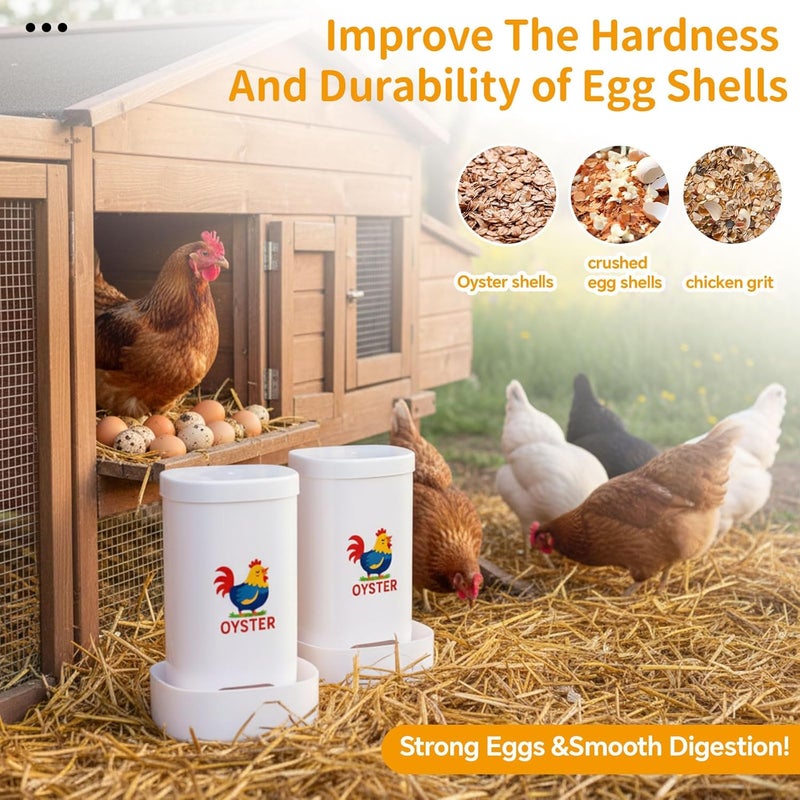 FoldTier 2 Pcs Chicken Oyster Shell Feeder and Grit Feeder for Quail, Pigeons, Doves, , Chicken Coop Accessories for Rust Prevention Comes with Installation Tools - Image 4