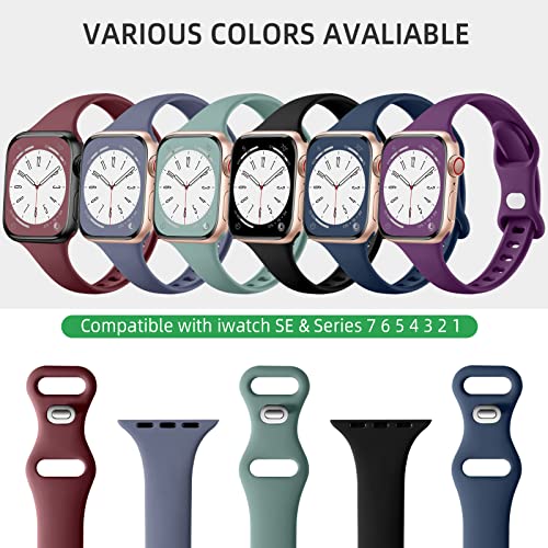 Lerobo 6 Pack Compatible with Apple Watch Band 38mm 40mm 44mm 42mm 41mm 45mm 46mm 49mm Women Men, Thin Soft Replacement Sport Strap for iWatch Apple Watch Series 11 10 9 8 7 6 5 4 3 SE 3 2 1 Ultra 3 2 - Image 3