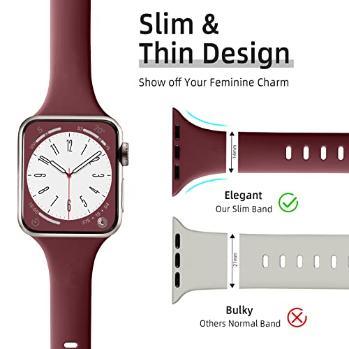 Lerobo 6 Pack Compatible with Apple Watch Band 38mm 40mm 44mm 42mm 41mm 45mm 46mm 49mm Women Men, Thin Soft Replacement Sport Strap for iWatch Apple Watch Series 11 10 9 8 7 6 5 4 3 SE 3 2 1 Ultra 3 2 - Image 2