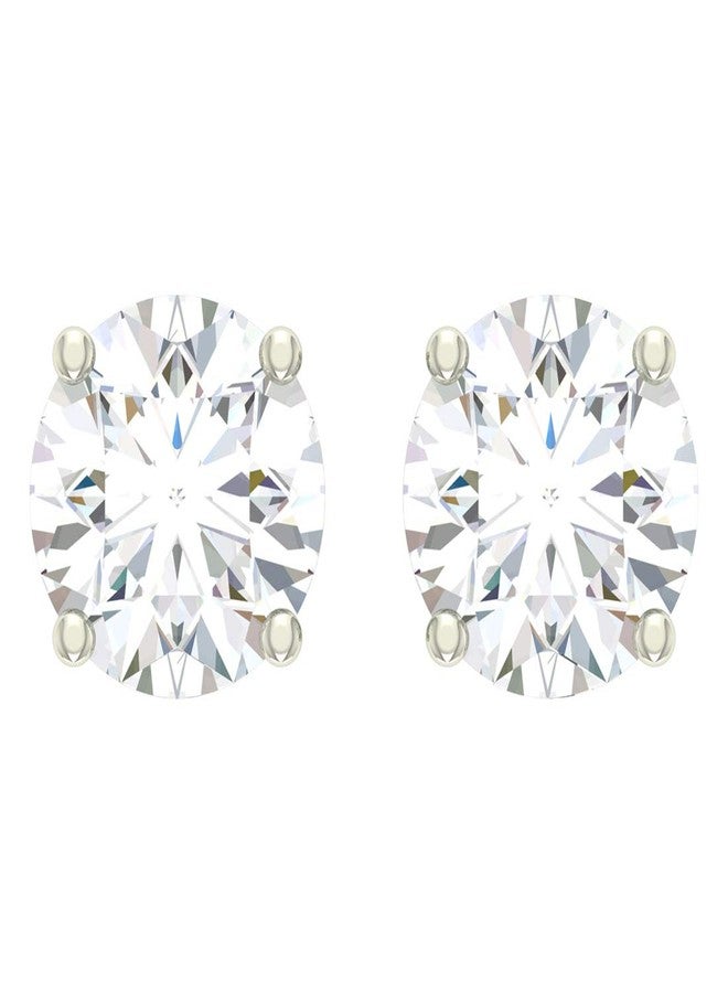 CLARA 925 Sterling Silver Swiss Zirconia 6.5 mm Earring With Screw Back Gift for Women & Girls(White) - Image 1