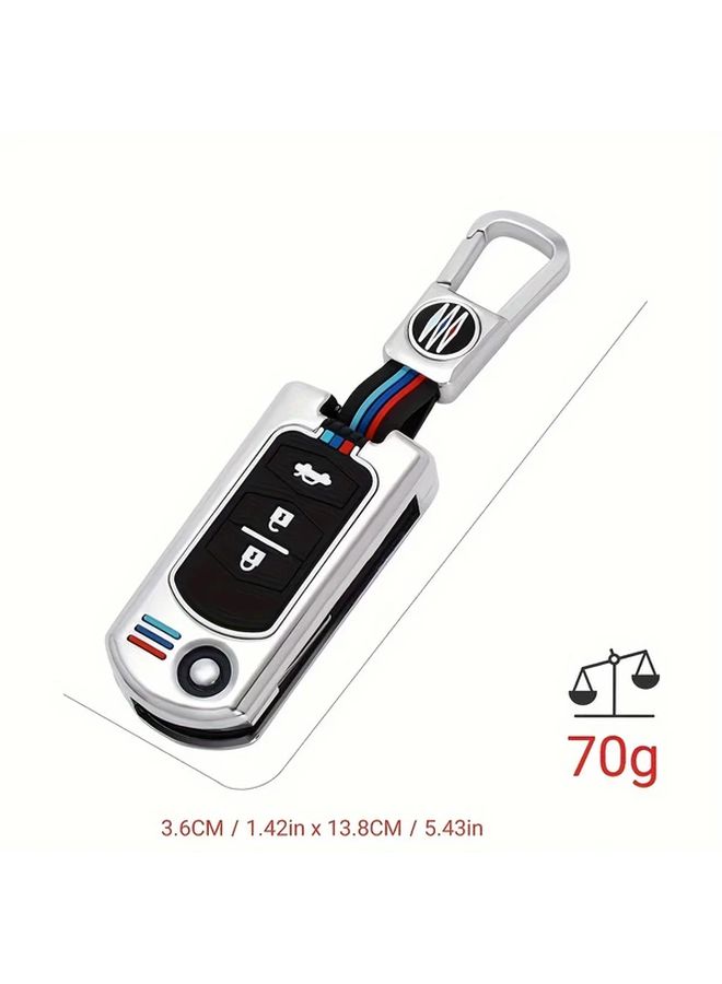 Silvery Car Key Protection Case For Mazda 3 5 6 M6 RX8 MX5 Demio 2 3 5 6 M3 M5 M6 CX5 CX7 CX9 MX5 MPV With Keychain 2 Buttons 3 Buttons - Image 2