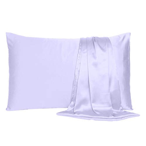 Oussum Satin Silk Pillowcase Cover Soft and Comfortable Hair & Skin Envelop Closure Home Decor Single Pcs with Free Scrunchie (Orchid Bloom, King Size (20"x40") - Image 1