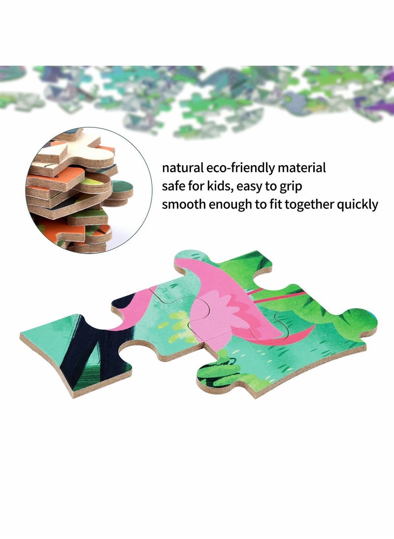 Y&D Flamingo Puzzles for 3 4 5 6 Year Olds, 5-in-1 Dinosaur Jigsaw with Iron Box Storage, Toys Gifts Boys, Girls, Kids and Children (Astronaut Jigsaw)  - Image 5