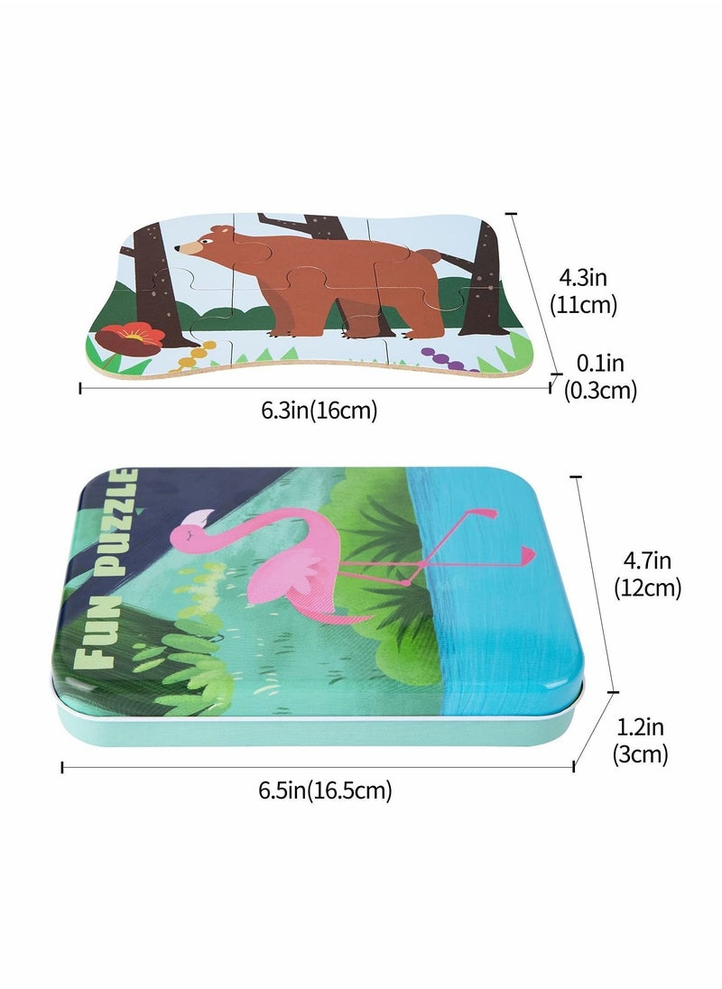 Y&D Flamingo Puzzles for 3 4 5 6 Year Olds, 5-in-1 Dinosaur Jigsaw with Iron Box Storage, Toys Gifts Boys, Girls, Kids and Children (Astronaut Jigsaw)  - Image 3