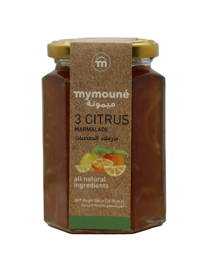 MYMOUNE 3 Citrus Marmalade 350g | Bitter Orange, Lemon & Grapefruit | Natural, No Artificial Additives | Traditional Lebanese Marmalade - Image 1