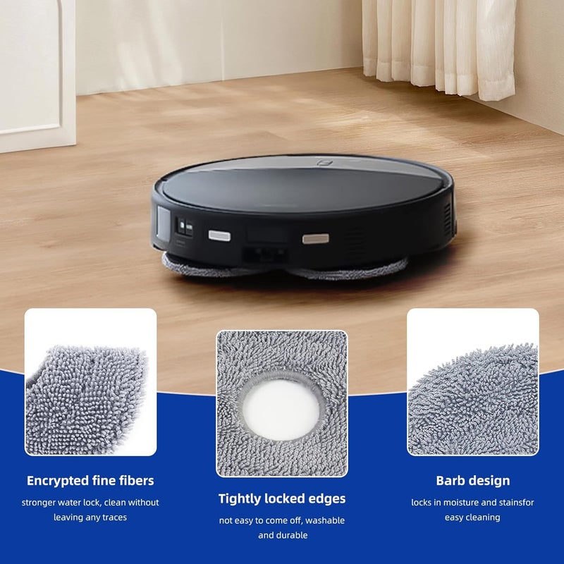 Spofan Pack of 8 Wipes for Roborock Saros 10R, Saros Z70, Saros 20, Qrevo Curv 2 Pro/2 ProX, Qrevo Edge 2, Qrevo CurvX Robot Vacuum Cleaner, Microfibre Mop Pad Accessories - Image 5