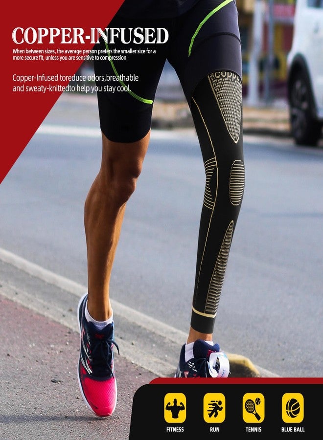 SKDK Copper Full Leg Sleeves Long Compression，Knee Braces for Knee Pain Women & Men， Knee Compression Sleeves, Knee Support for Meniscus Tear, ACL, Arthritis, Joint Pain Relief,Sport - Image 4