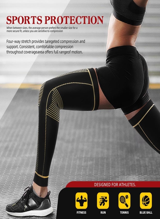 SKDK Copper Full Leg Sleeves Long Compression，Knee Braces for Knee Pain Women & Men， Knee Compression Sleeves, Knee Support for Meniscus Tear, ACL, Arthritis, Joint Pain Relief,Sport - Image 3