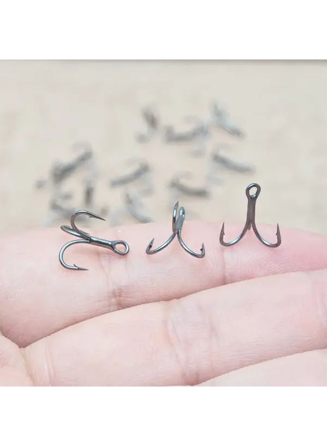 20 Pack High Carbon Steel Treble Fishing Hooks Barbless for Freshwater Saltwater - Image 5